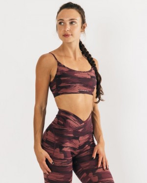 Alphalete Surface Limitless BH Dames Bordeaux Camo | 07QMSLWZG