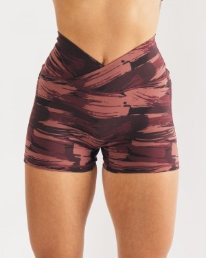 Alphalete Surface Power 5" Korte Broek Dames Bordeaux Camo | 08HZWUFRK