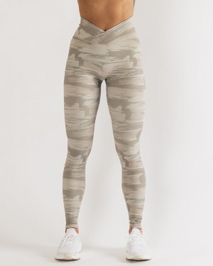 Alphalete Surface Power Leggings Dames Camo | 61RPXEUVH