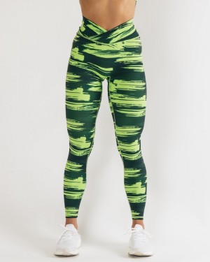 Alphalete Surface Power Leggings Dames Camo | 41HEBINDS