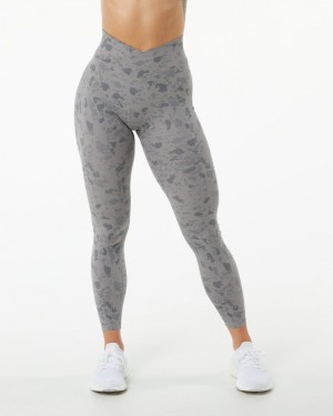 Alphalete Surface Power Leggings Dames Grijs | 97JEAXKOS