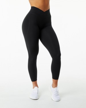 Alphalete Surface Power Leggings Dames Zwart | 56AVSIHBE