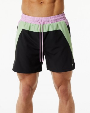 Alphalete Swim Trunk 5.5" Boardshorts Heren Groen Zwart | 60QNTZLKG