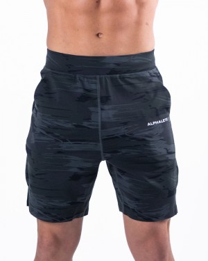 Alphalete Trace 8" Korte Broek Heren Zwart Camo | 39RVSFKJQ