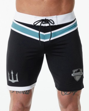 Alphalete Trident Wedstrijd Boardshorts Heren Zwart | 71HMJTNIK