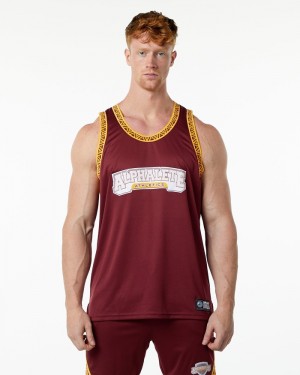 Alphalete Varsity Basketball Jersey Tanktop Heren Rood | 09OYMNLJT