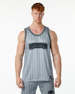 Alphalete Varsity Basketball Jersey Tanktop Heren Grijs | 51LYJCFUO