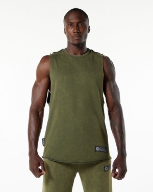 Alphalete Very Terry Cutoff Tanktop Heren Groen | 06KRBTYAM