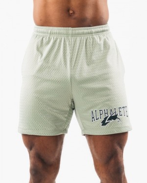 Alphalete Wolf Head Mesh 6" Korte Broek Heren Olijfgroen | 25UJRQWFM