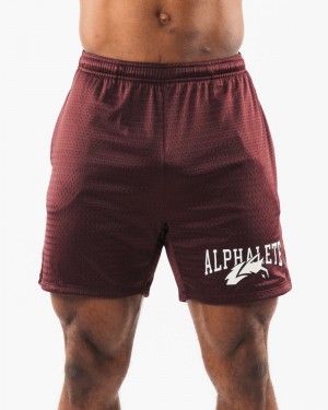 Alphalete Wolf Head Mesh 6" Korte Broek Heren Bordeaux | 17AXLBZPU