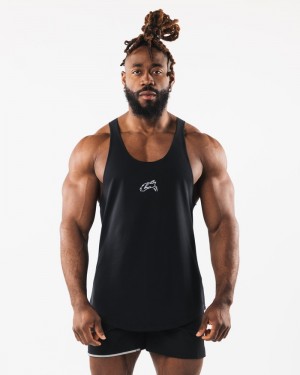 Alphalete Wolf Head Raw Cut Tanktop Heren Zwart | 07XHIDGOQ