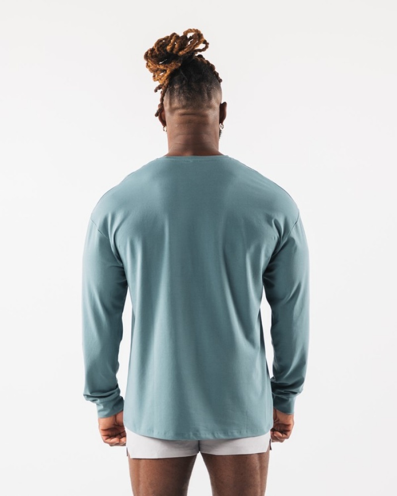 Alphalete AA Paisley Print LS Overhemd Heren Turquoise | 01EGRLJPH