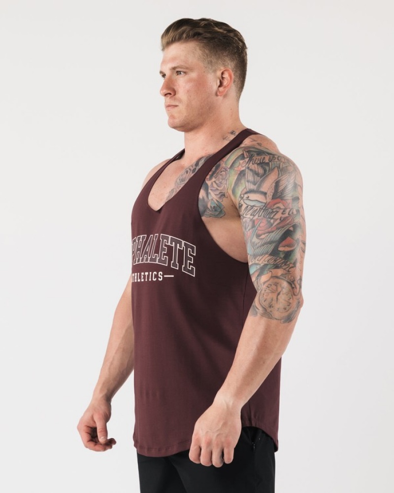 Alphalete AA Raw Cut Tanktop Heren Bordeaux | 37ZGFTCNR