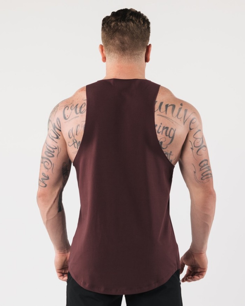 Alphalete AA Raw Cut Tanktop Heren Bordeaux | 37ZGFTCNR