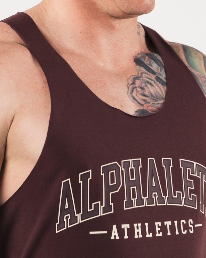 Alphalete AA Raw Cut Tanktop Heren Bordeaux | 37ZGFTCNR