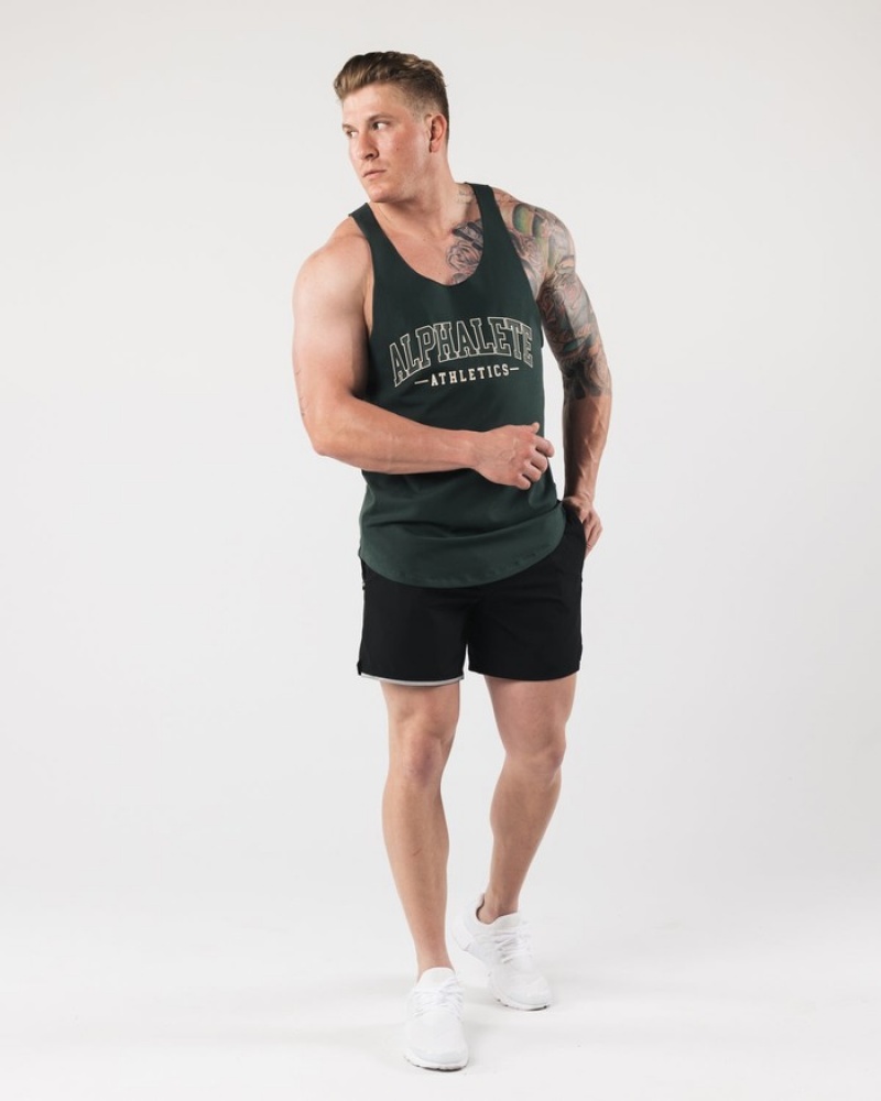 Alphalete AA Raw Cut Tanktop Heren Groen | 47RYKUMAX