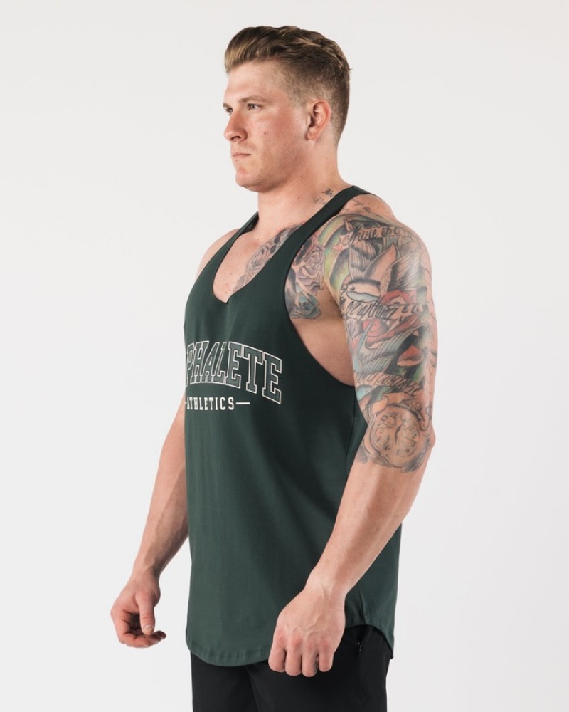 Alphalete AA Raw Cut Tanktop Heren Groen | 47RYKUMAX