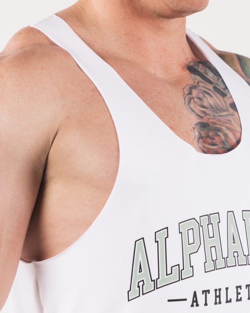 Alphalete AA Raw Cut Tanktop Heren Wit | 54TYFZUJB