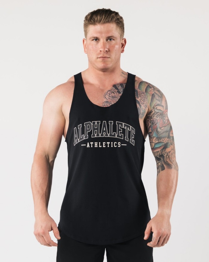 Alphalete AA Raw Cut Tanktop Heren Zwart | 02TUNFZHO