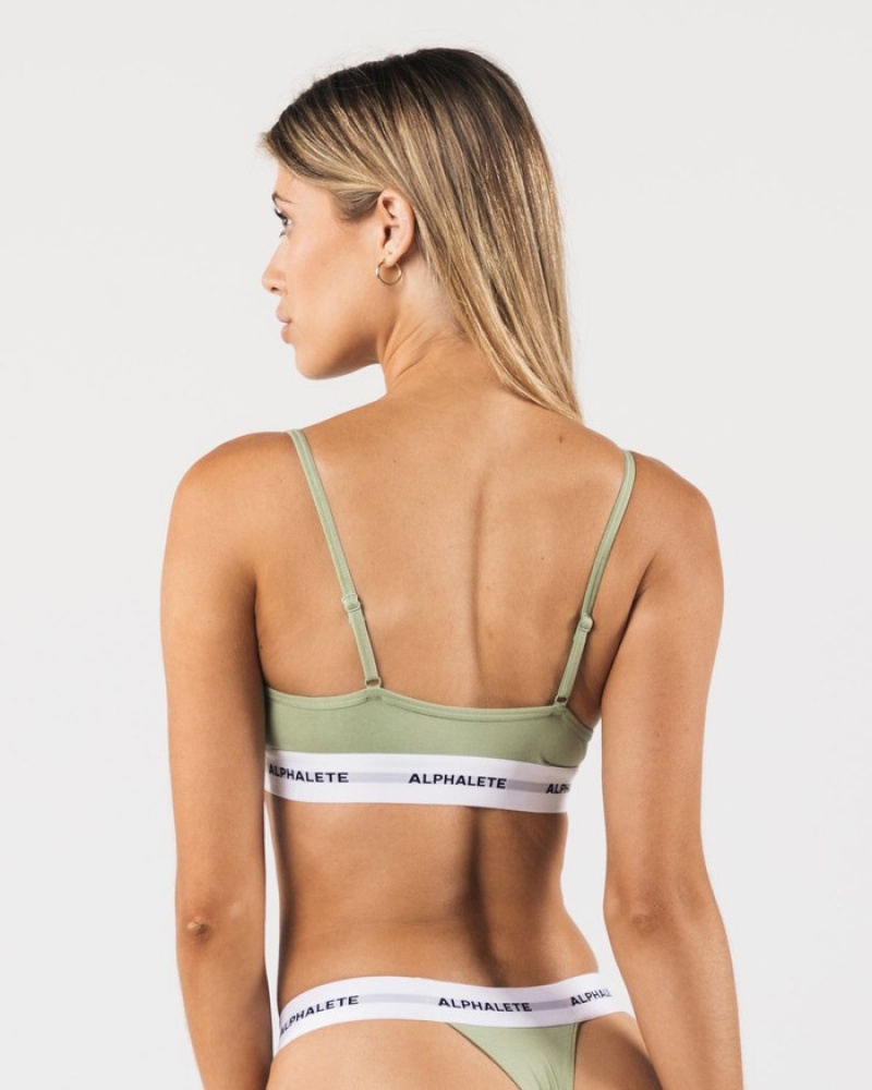 Alphalete Acutelette BH Dames Olijfgroen | 32STDMPQL