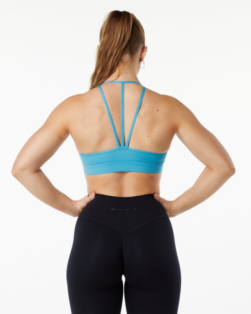 Alphalete Alphalux Tri BH Dames Blauw | 46VOIZUSB