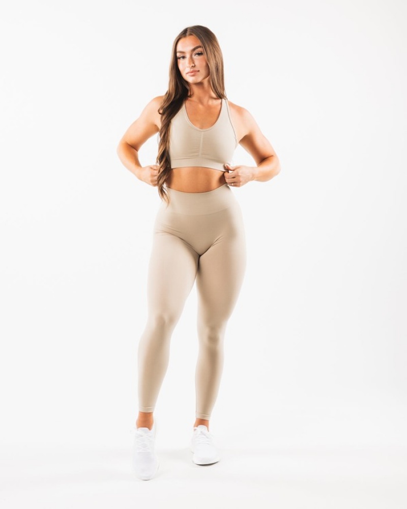 Alphalete Amplify BH Dames Beige | 75MBYWJOI