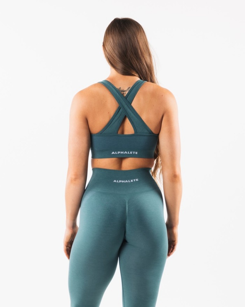 Alphalete Amplify BH Dames Blauw | 39GNKDRBV