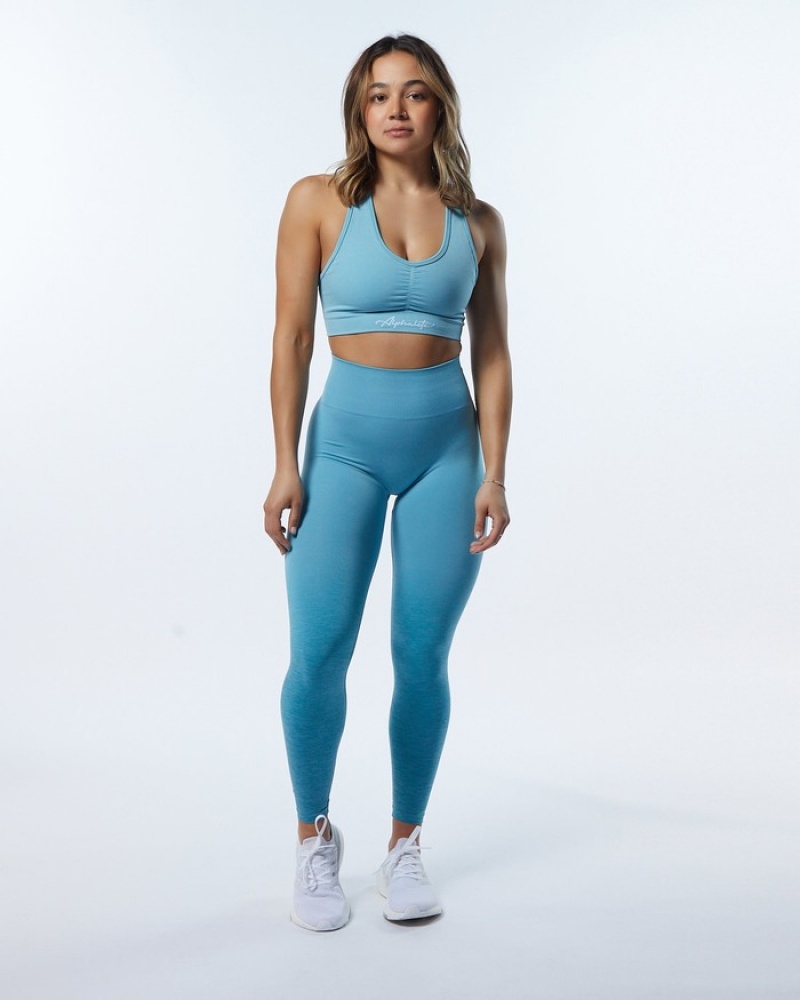 Alphalete Amplify BH Dames Blauw | 52OMNABDE