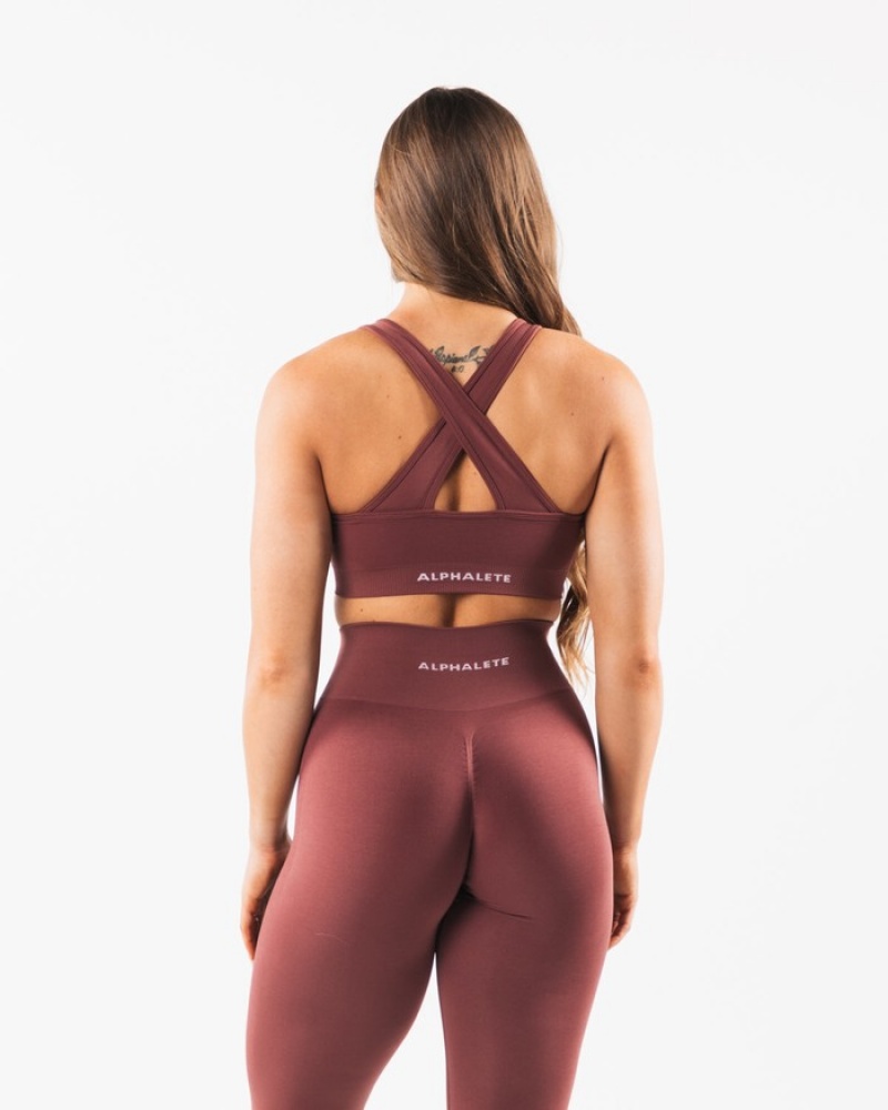 Alphalete Amplify BH Dames Bordeaux | 30CXSHTBO