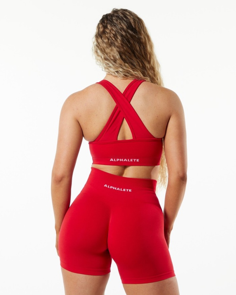 Alphalete Amplify BH Dames Rood | 51WTMHIED