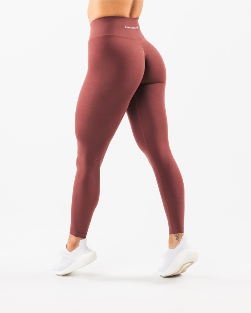 Alphalete Amplify Leggings Dames Bordeaux | 56VEAJTIH