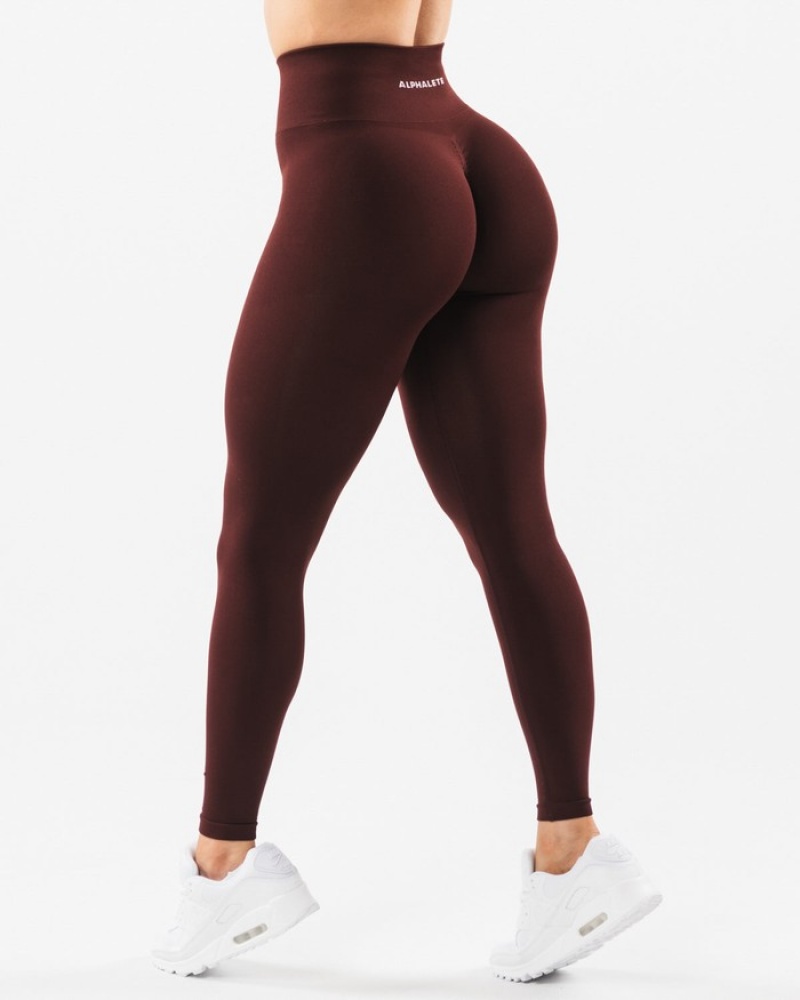 Alphalete Amplify Leggings Dames Bordeaux | 01FKNJPYR