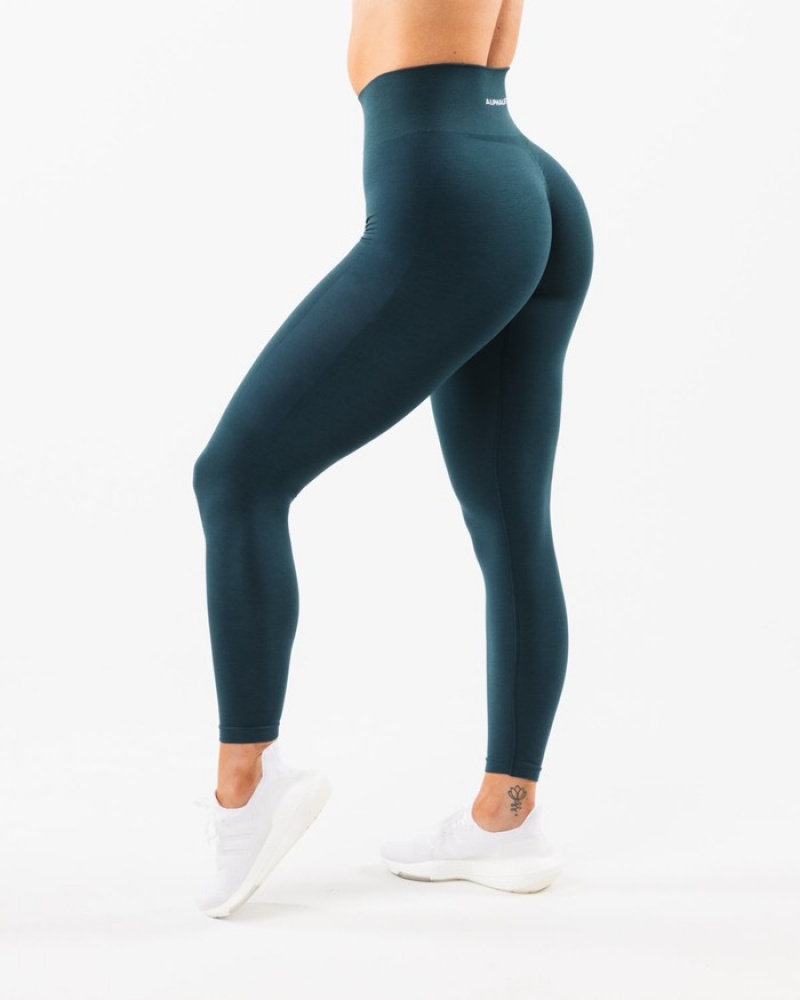 Alphalete Amplify Leggings Dames Donkerblauw | 38QORHEZA