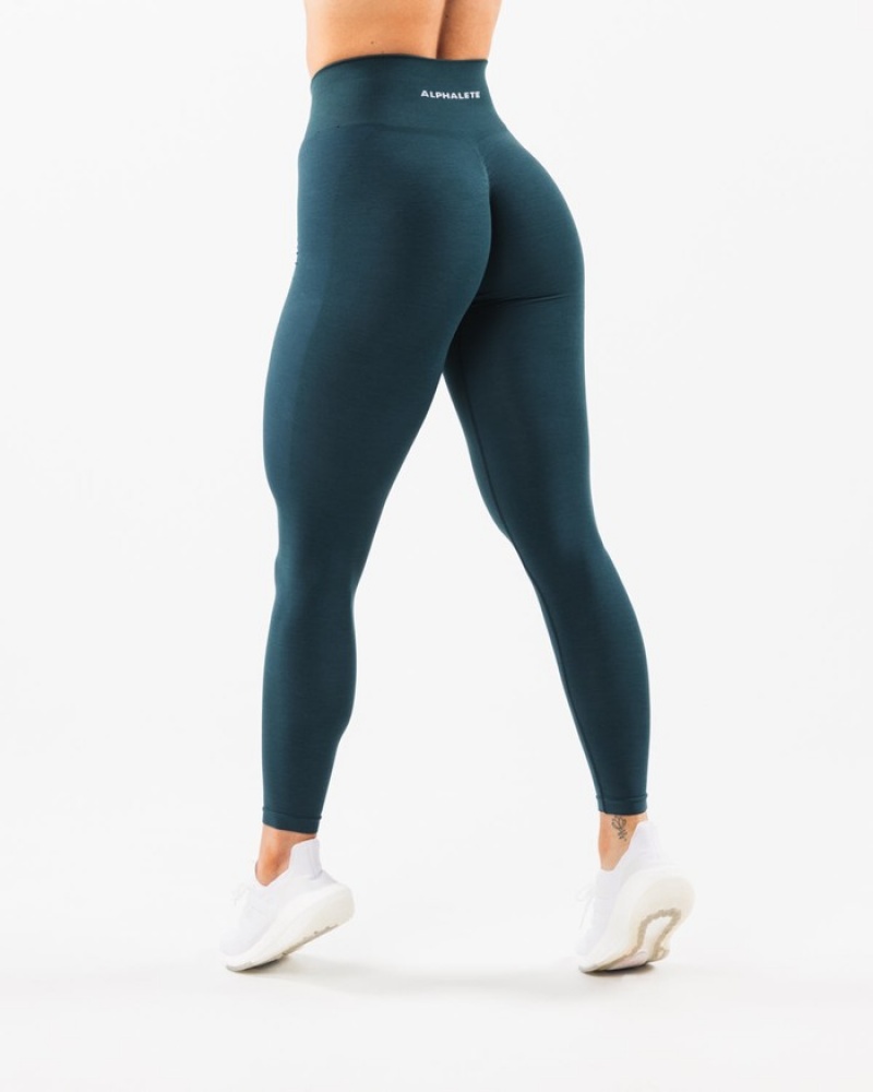 Alphalete Amplify Leggings Dames Donkerblauw | 38QORHEZA