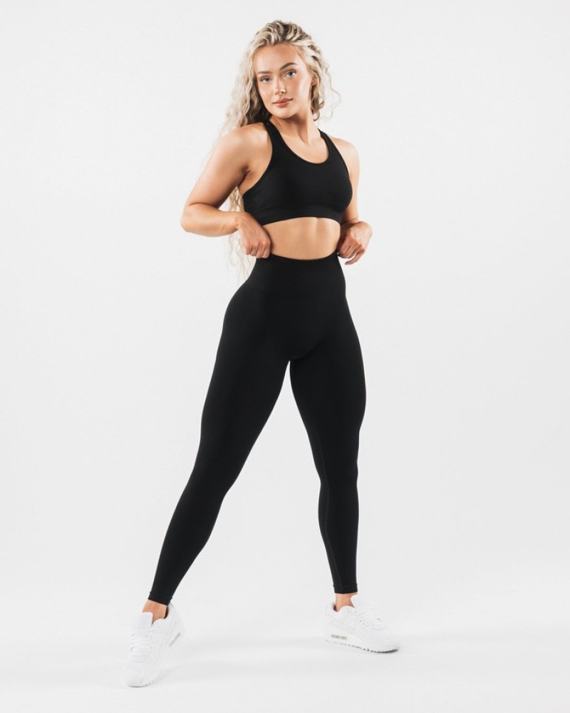 Alphalete Amplify Leggings Dames Zwart | 06ATFUJBE