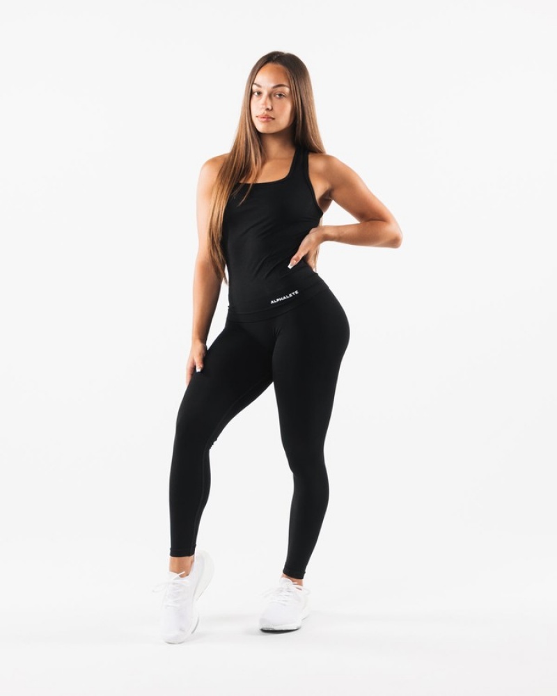 Alphalete Amplify Leggings Dames Zwart | 76MVREQPT