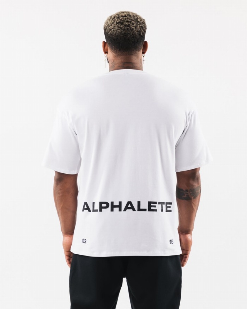 Alphalete Brushed Crest Overhemd Heren Wit | 92CDMJPUE