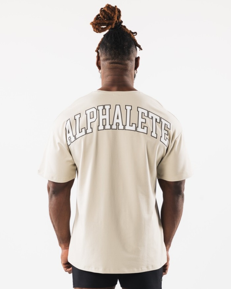 Alphalete Collegiate Overhemd Heren Wit | 07KQGIPJF