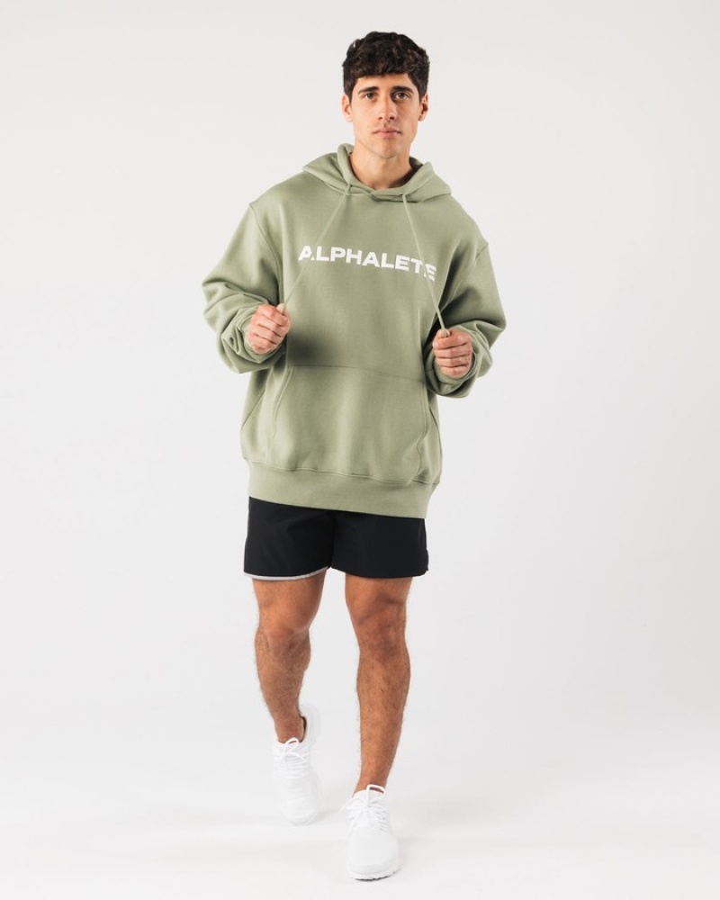 Alphalete Core Hoodie Heren Olijfgroen | 12CLEIZNW