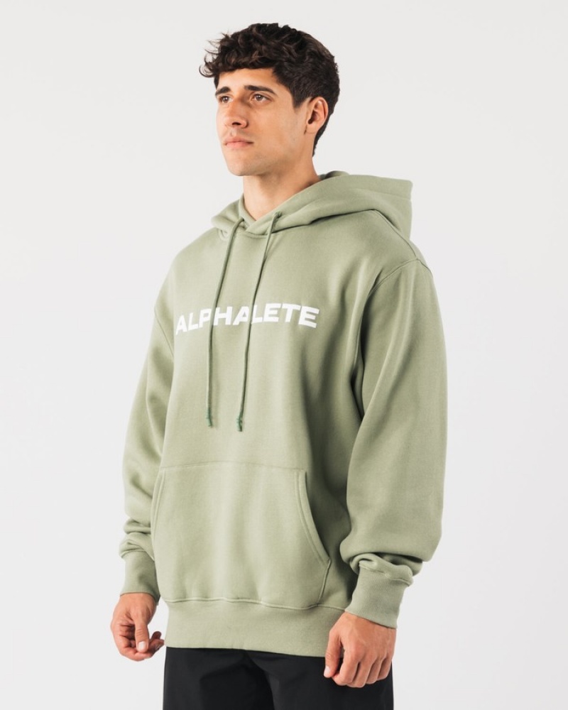 Alphalete Core Hoodie Heren Olijfgroen | 12CLEIZNW