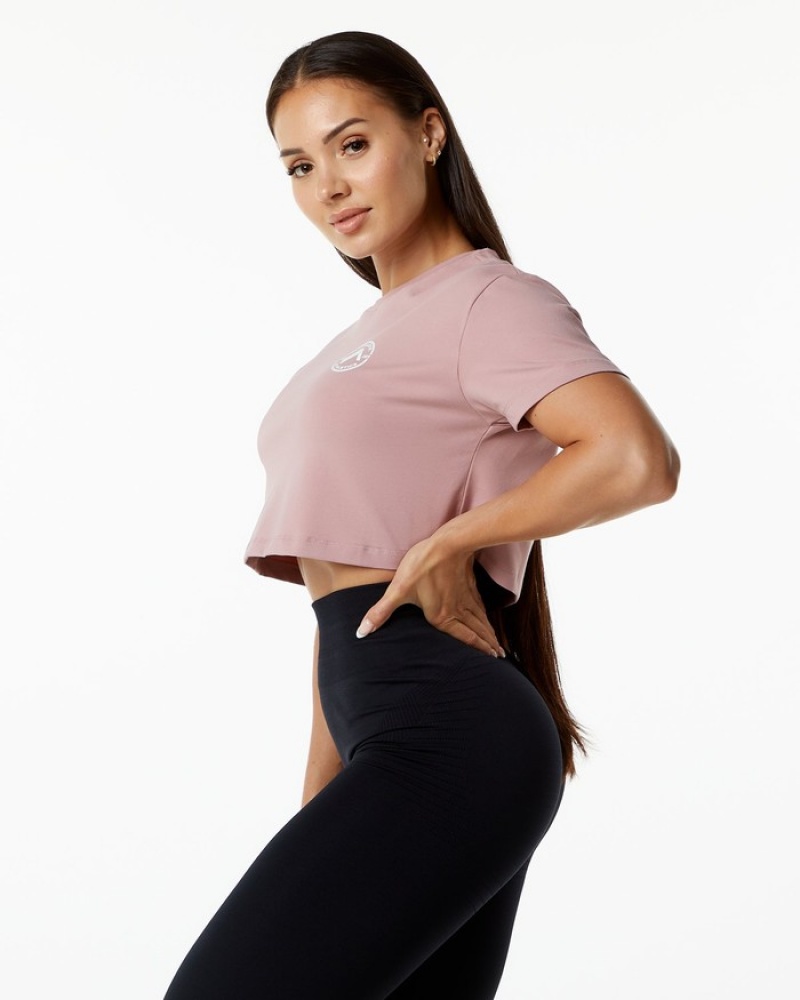 Alphalete Dynasty Crop Overhemd Dames Paars | 84XEJWDTO