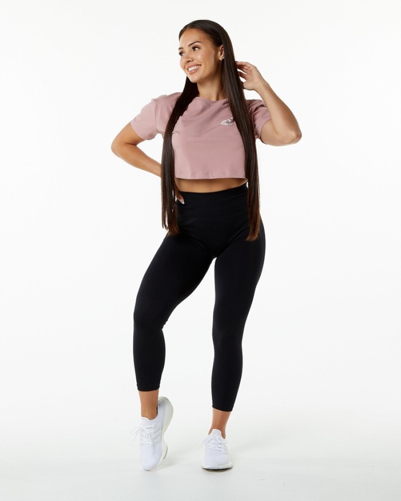 Alphalete Dynasty Crop Overhemd Dames Paars | 84XEJWDTO