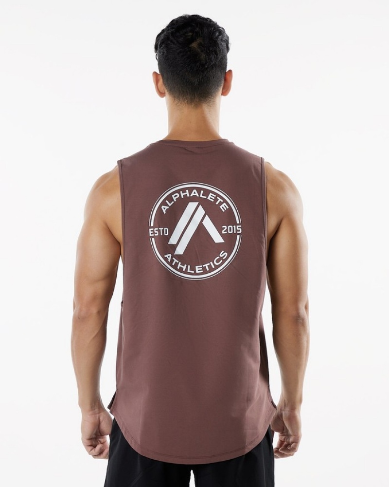 Alphalete Dynasty Tanktop Heren Bordeaux | 23MXUAJLH