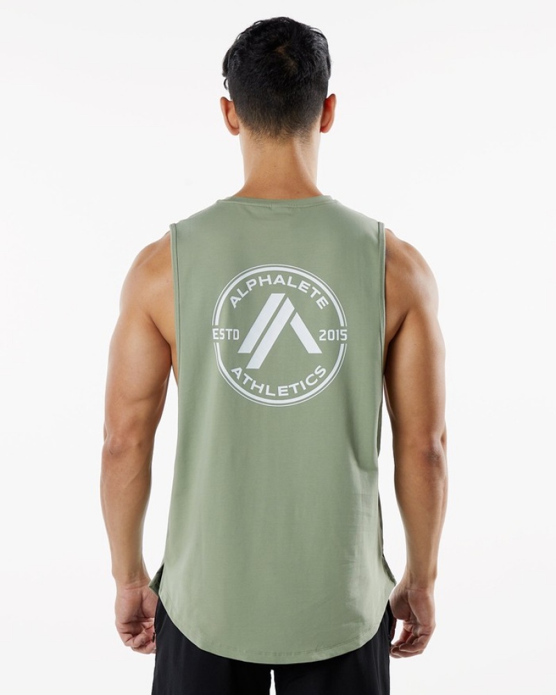 Alphalete Dynasty Tanktop Heren Olijfgroen | 74NYTRVQW