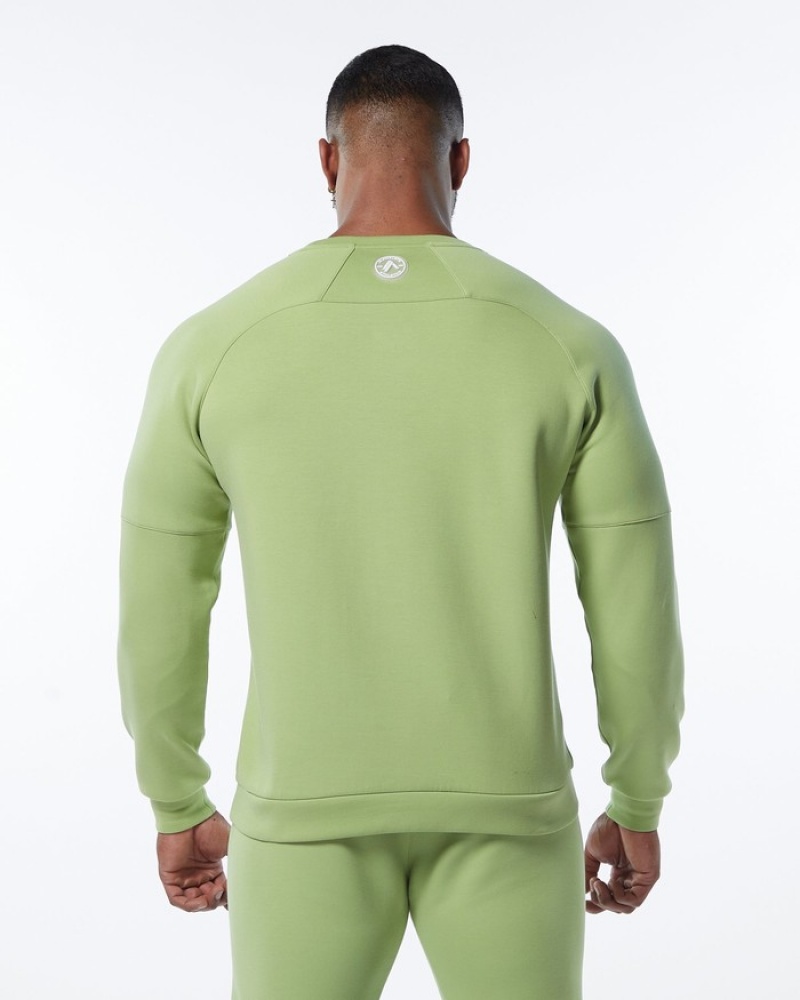 Alphalete ELMTS Crewneck Sweatshirt Heren Lichtgroen | 16CLAWFMD