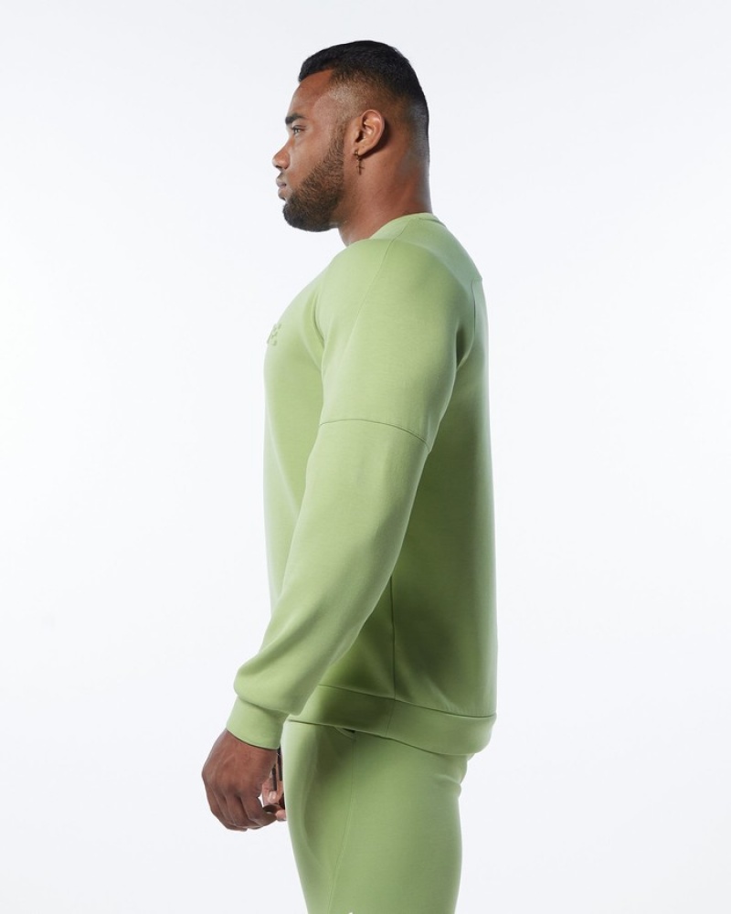 Alphalete ELMTS Crewneck Sweatshirt Heren Lichtgroen | 16CLAWFMD