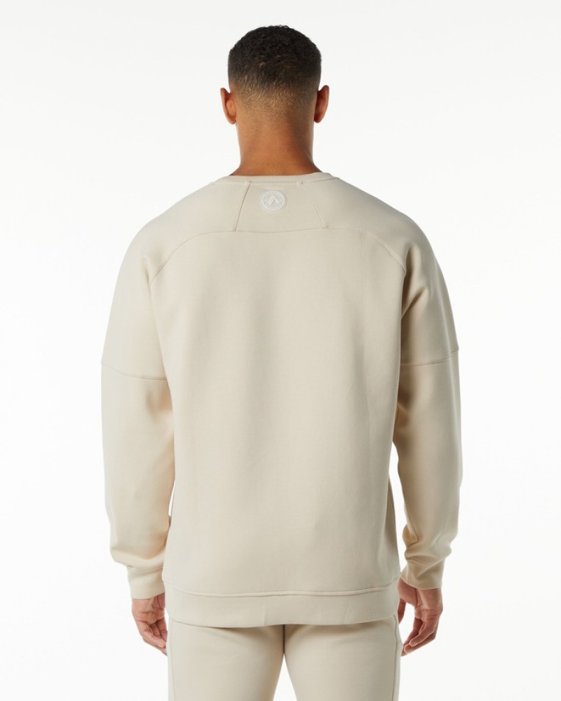 Alphalete ELMTS Crewneck Sweatshirt Heren Lichtgeel | 92KMPTHGA