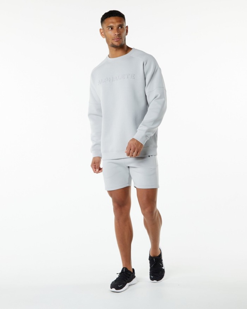 Alphalete ELMTS Crewneck Sweatshirt Heren Grijs | 42ADTMIPS