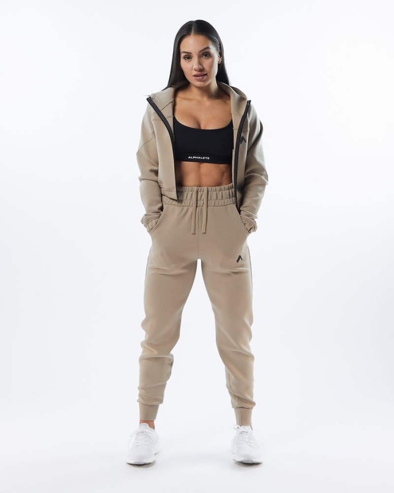 Alphalete ELMTS Cuffed Joggingbroeken Dames Bruin | 42HFSLJDP