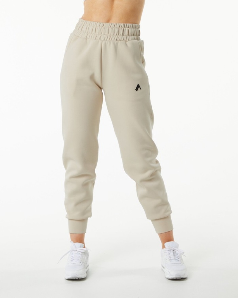 Alphalete ELMTS Cuffed Joggingbroeken Dames Lichtgeel | 68MFGRTON